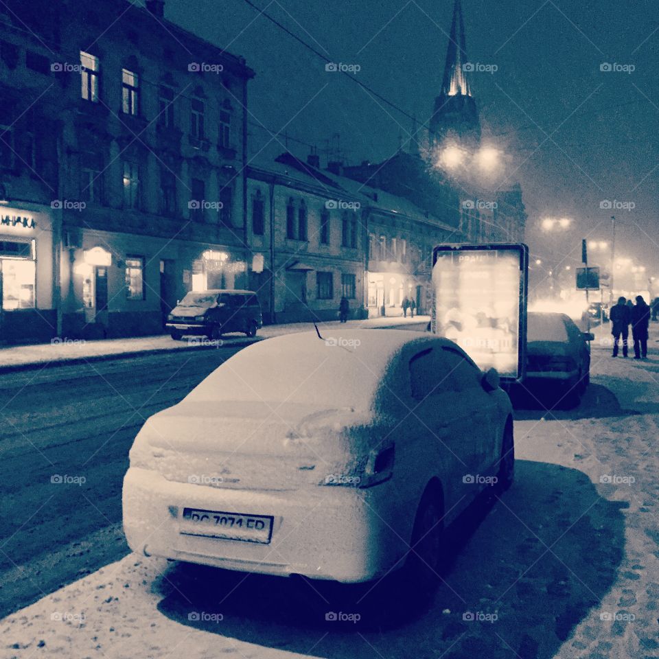 Winter in city