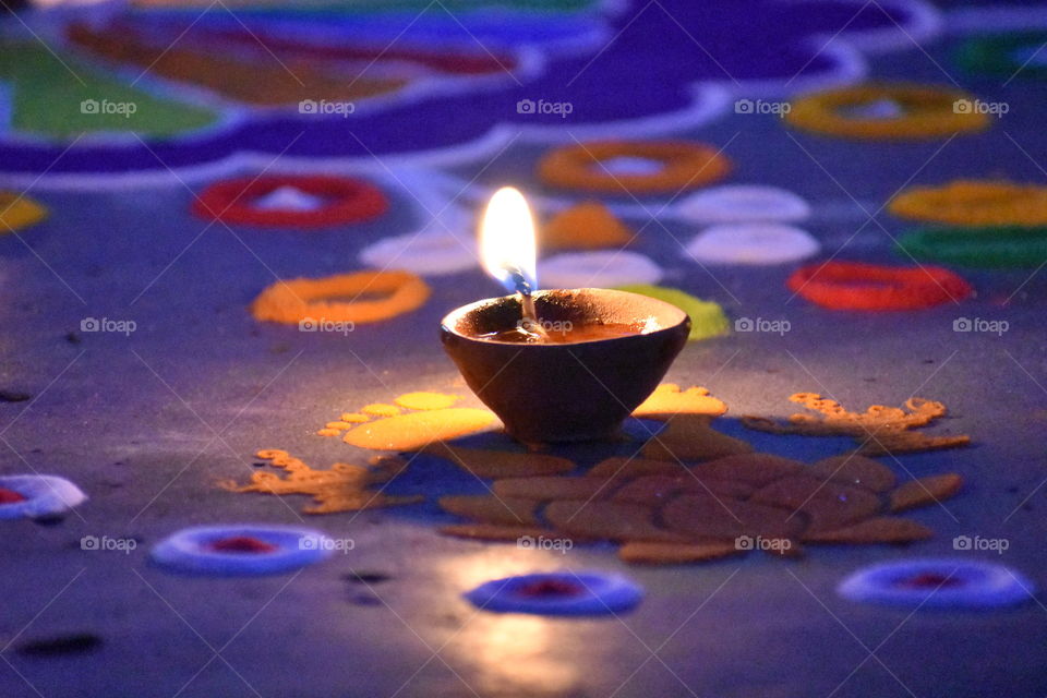 lamp on the eve in diwali 2k17