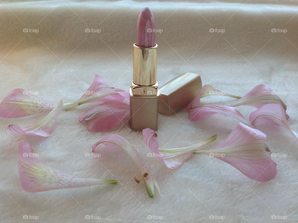 Beautiful pink lipstick.