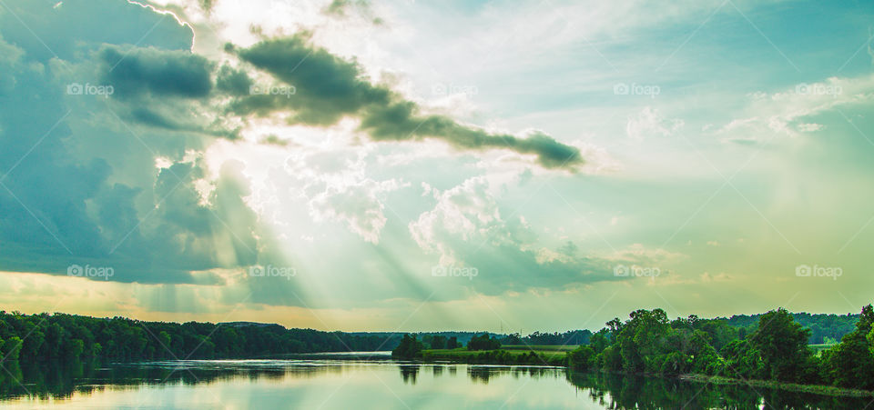 Sunset Over the River