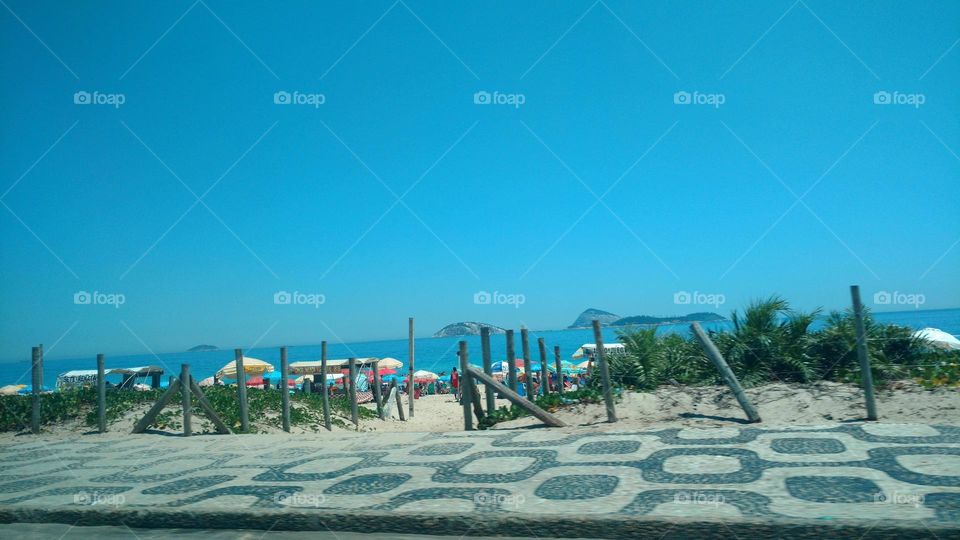 Ipanema Beach and blue sky