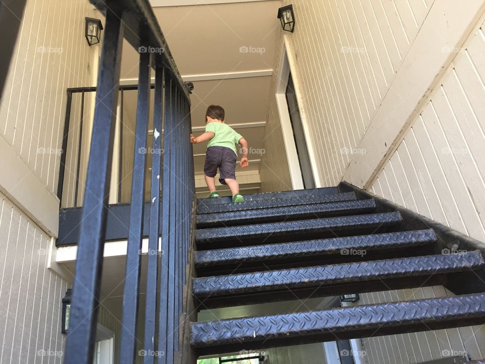 Child Climbing Stairs