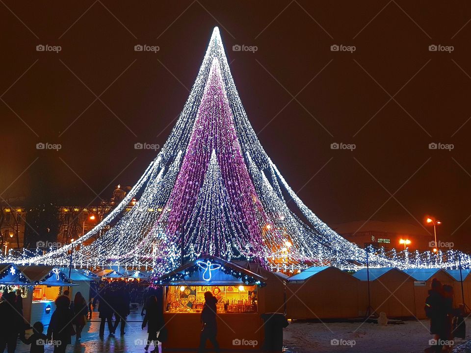 Colorful Christmas tree.