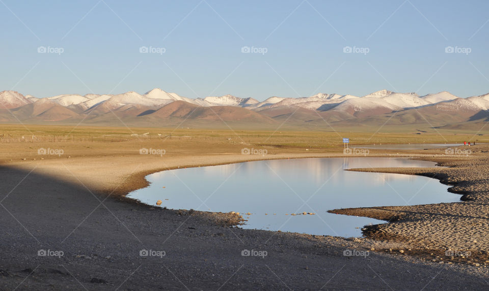 View of Namtso lake, Tibet