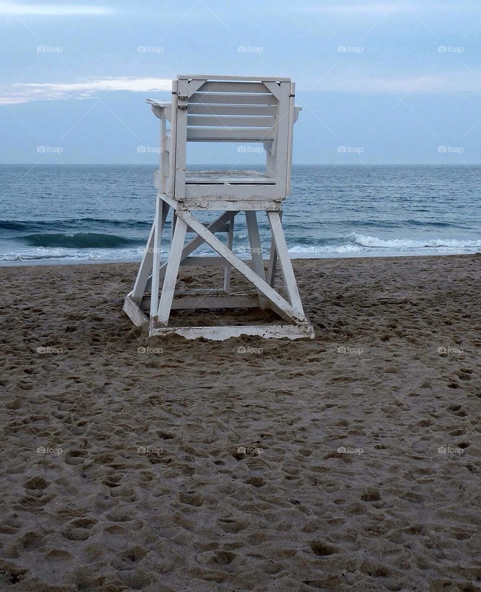 Lonely lifeguard's chair