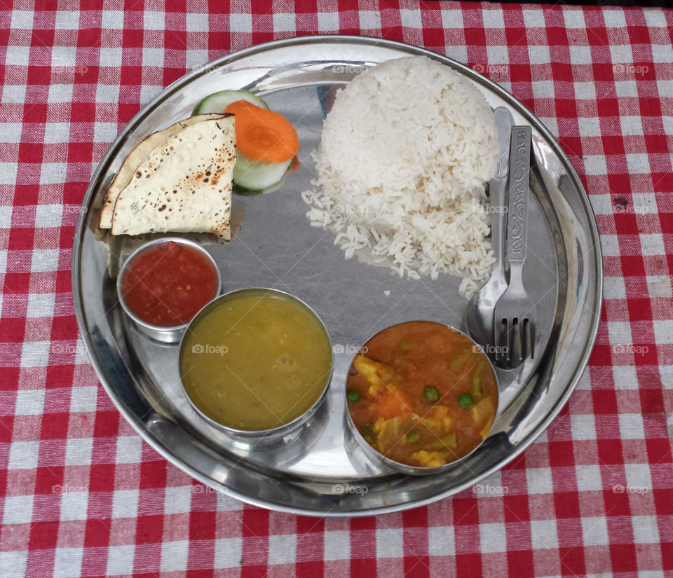 Typical nepali dalbath food