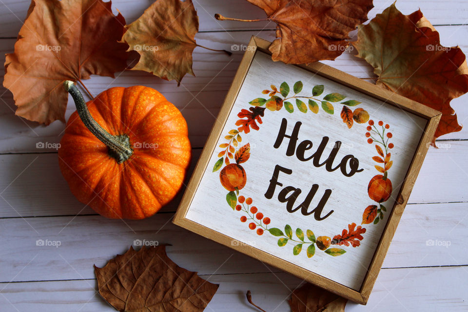 hello fall decoration