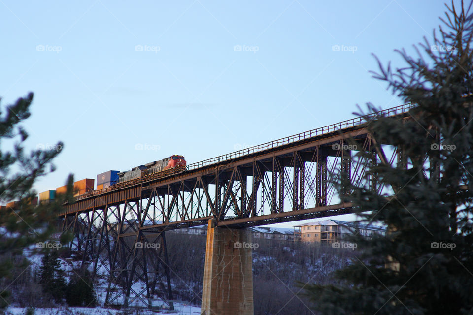 Train Bridge East Side of Edmonton, Alberta, Canada