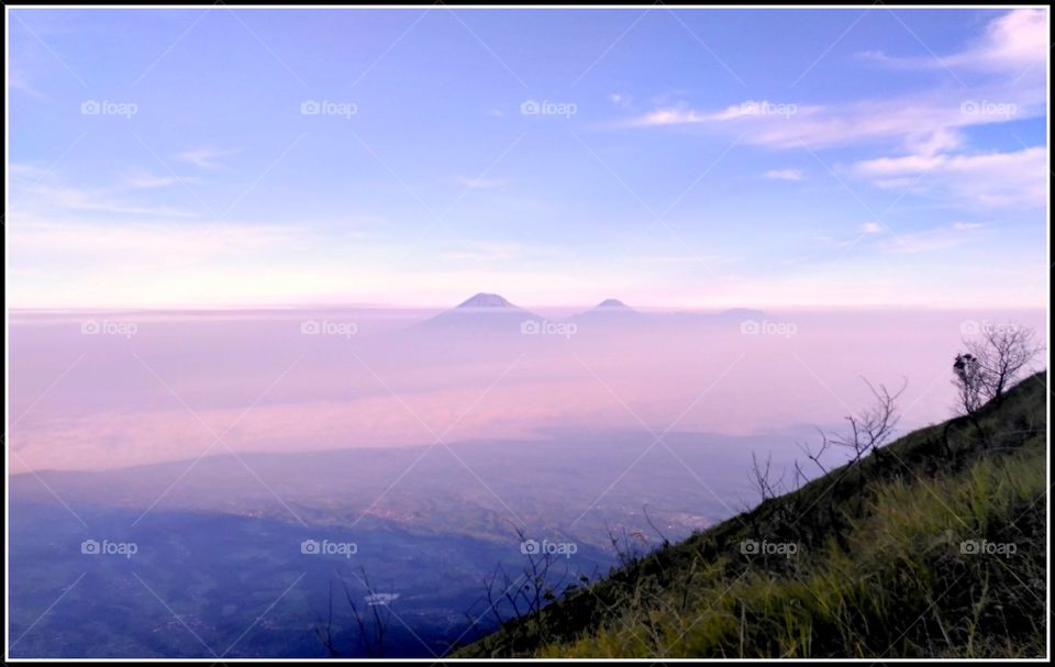 mist at Sindoro Sumbing Mountains