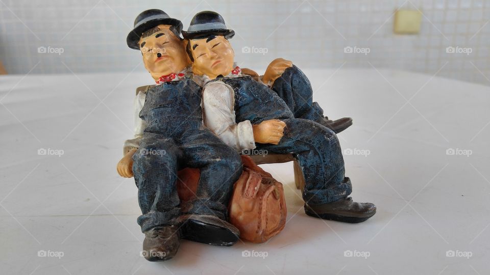 Laurel and Hardy figurines