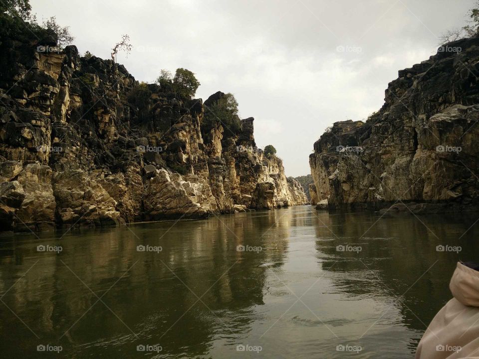 Narmada river with marble rocks