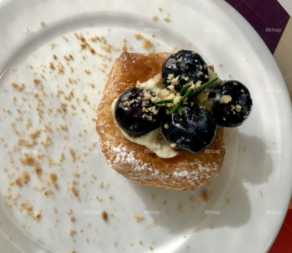 Glossy and yummy blueberries pie
