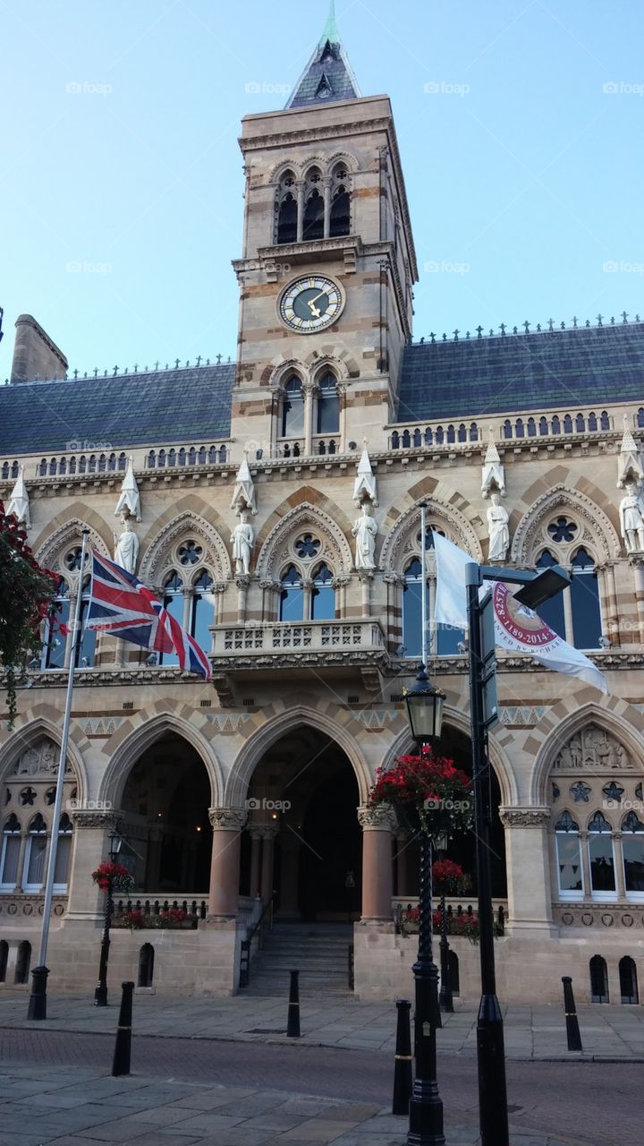 Stunning old architecture on a clear day in Northampton, England; the birth town of Kinky Boots