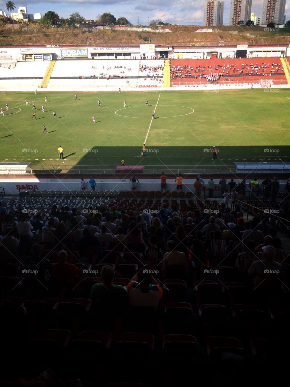 Estádio Jayme Cintra, em Jundiaí. Casa do Paulista Futebol Clube - nessa foto, em uma partida pela A3 regional. 