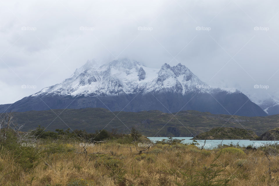 Winter nature - Patagonia in Chile, Torres del Paine.