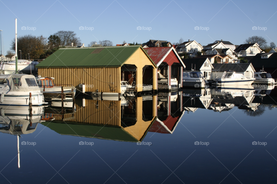 water house boat reflection by nader_esk