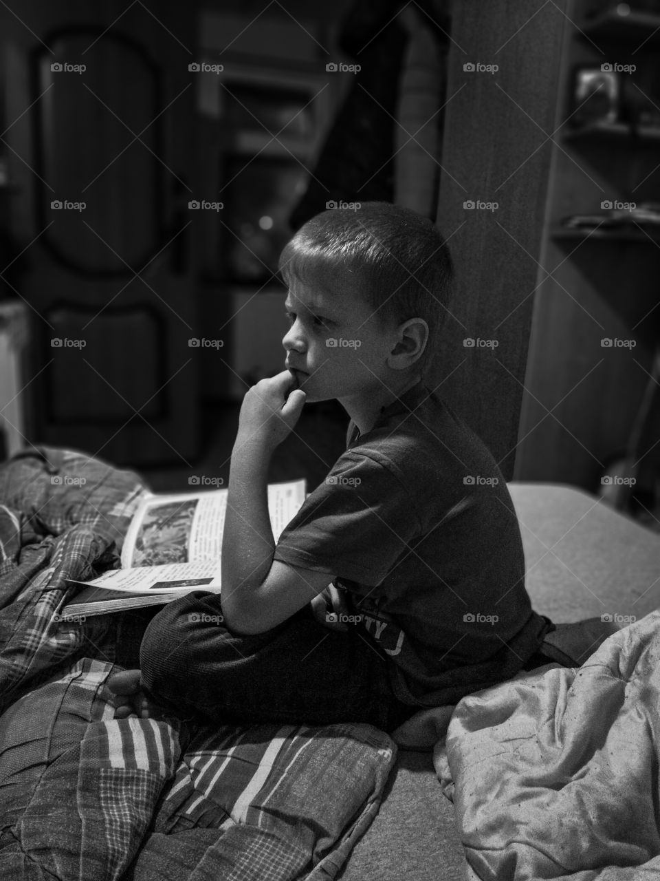 Contemplative man - child.