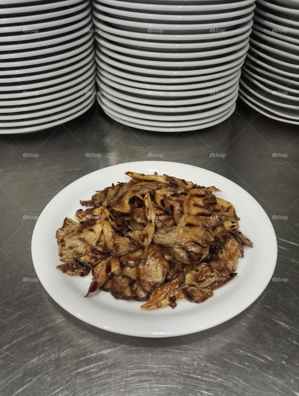 fresh grilled mushrooms plate