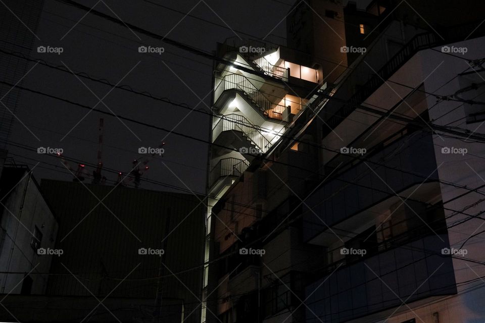 Buildings at night 