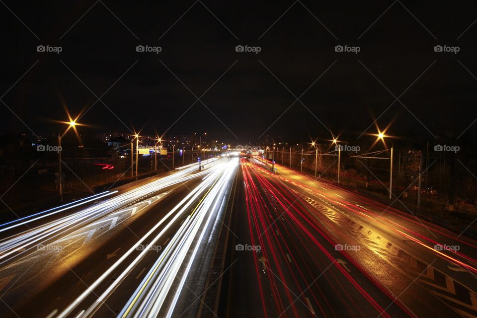 City road with long exposure 