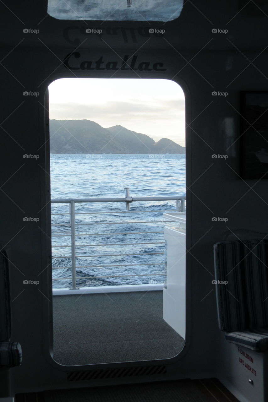 Ocean view from a boat cabin