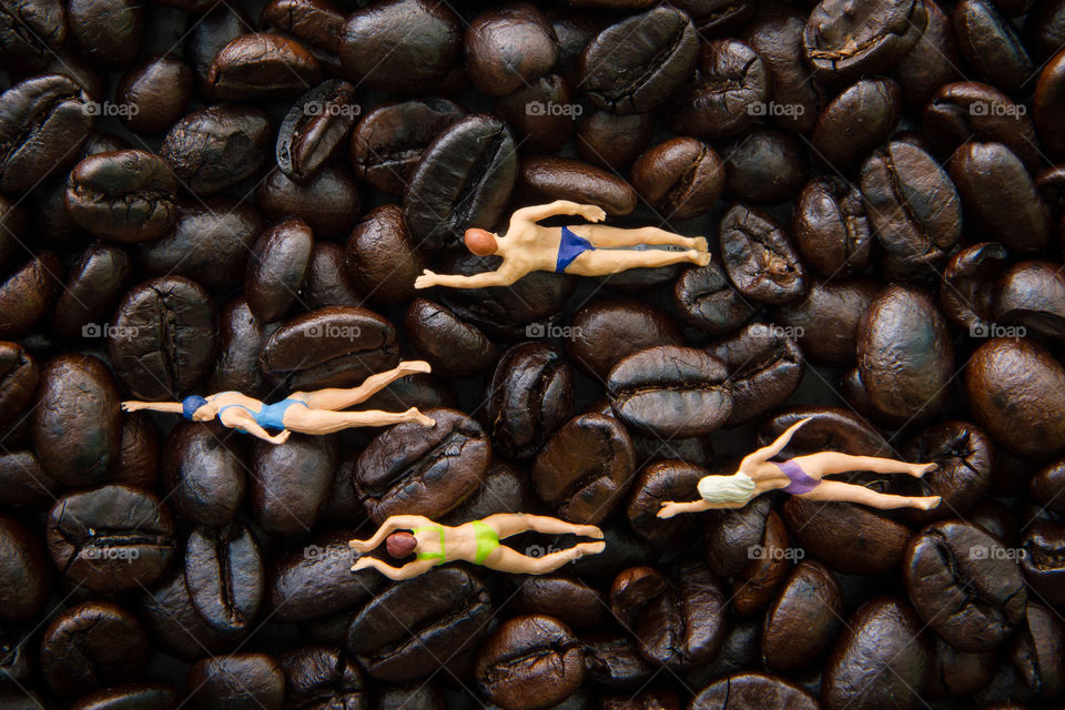 swimming on coffeebeans