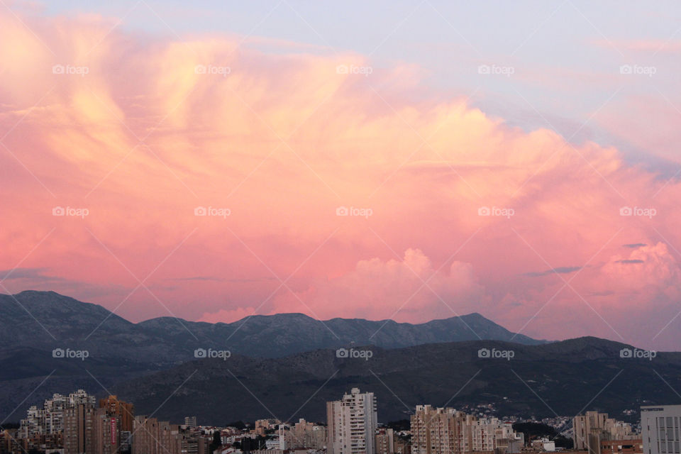 Sunset in the clouds