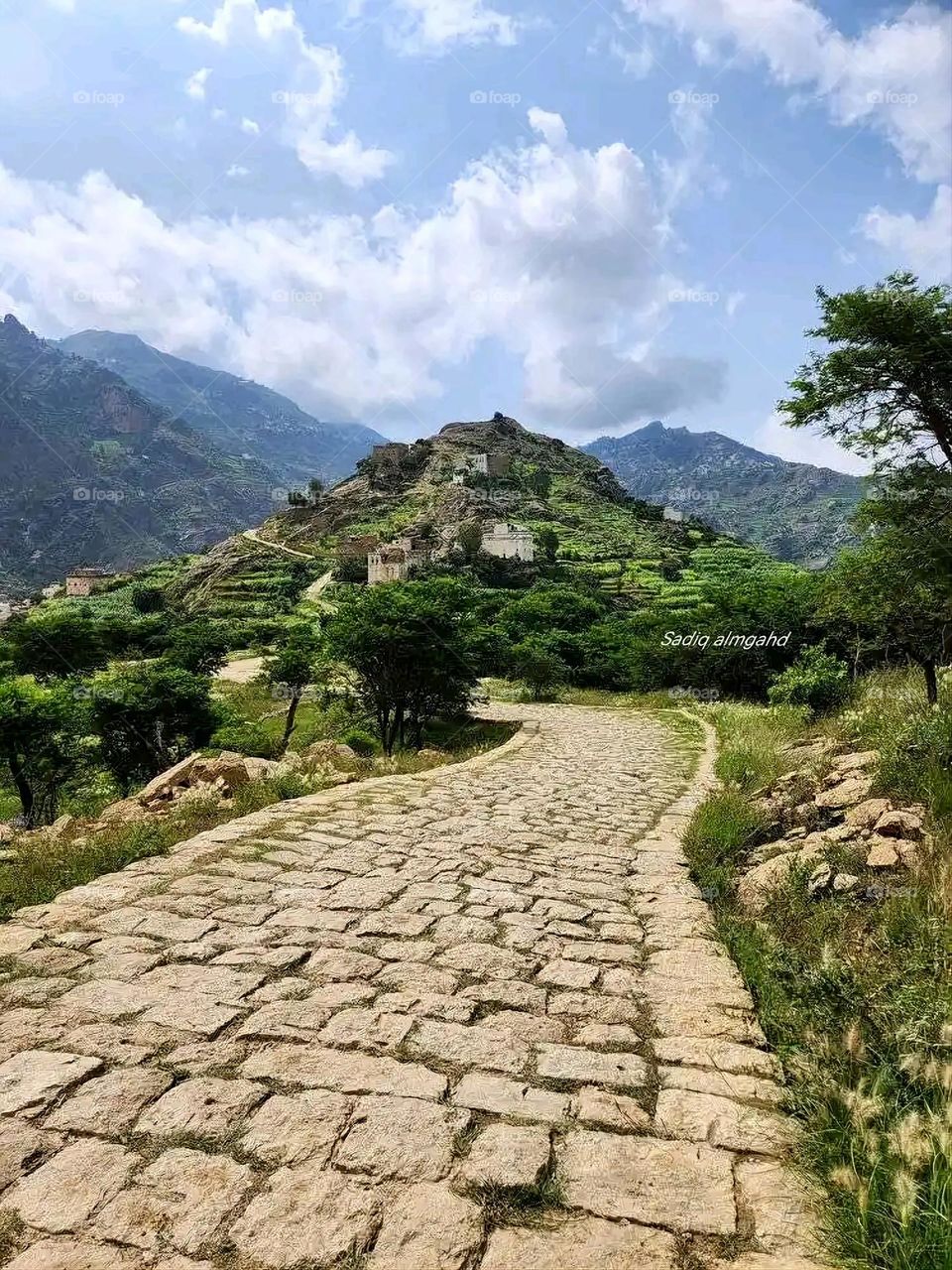 Glory be to God, the magnificent and picturesque view and the natural green trees are a view that is nothing more wonderful than it
