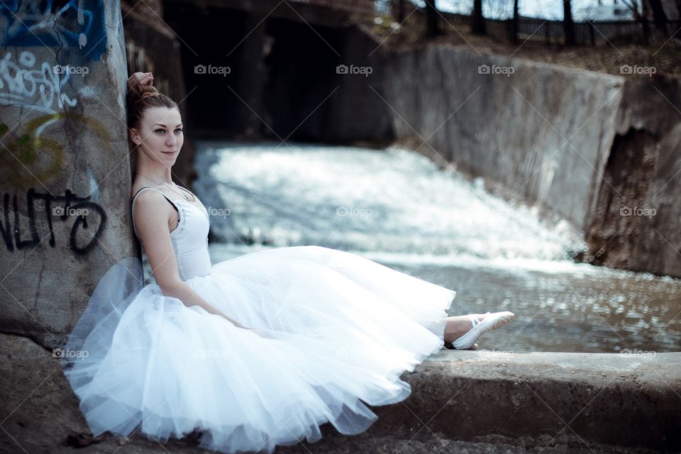 ballet dancer on dam