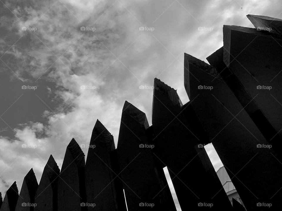 Triangular wood fences 