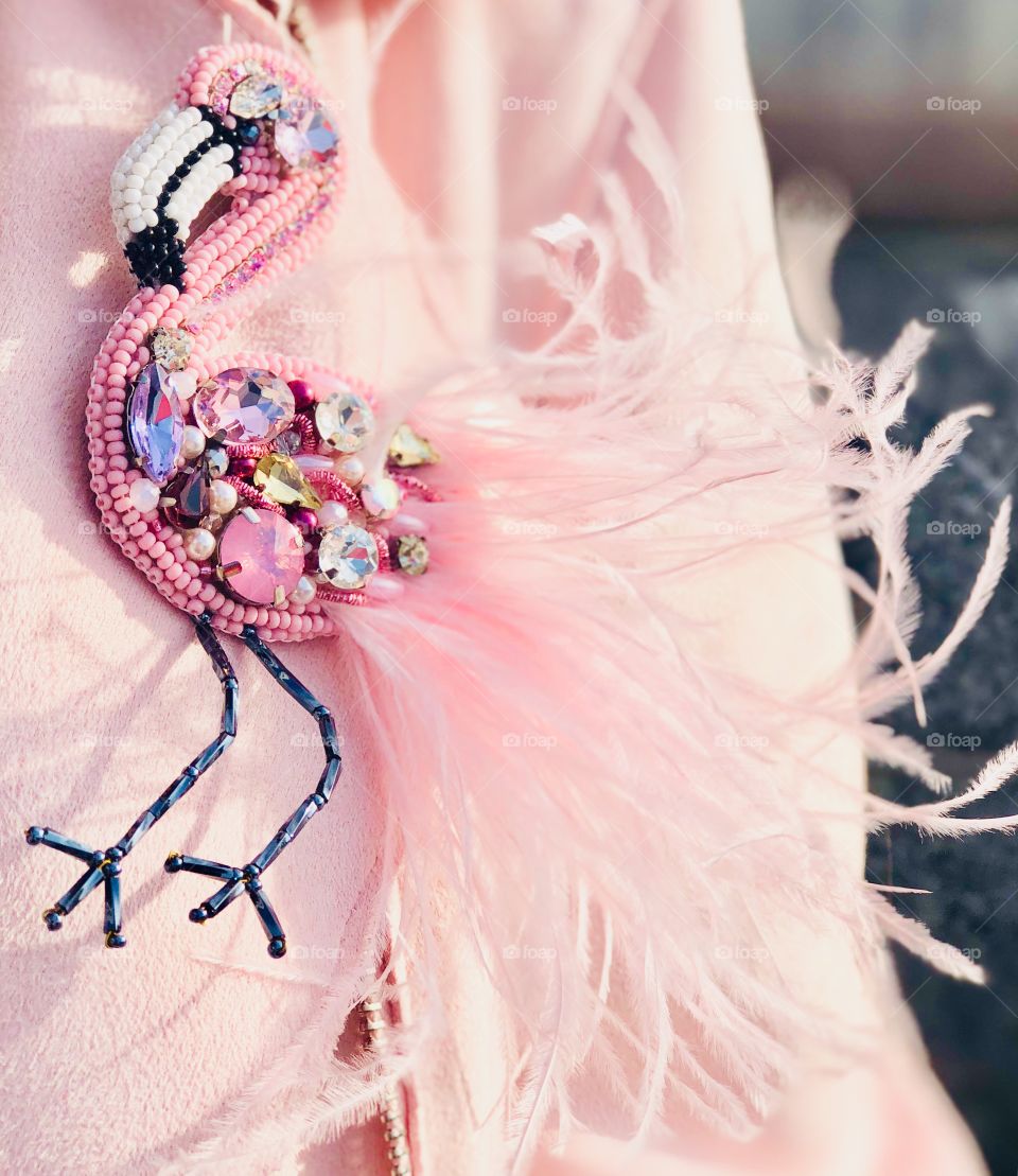 Handmade pink flamingo with light soft feathers💫