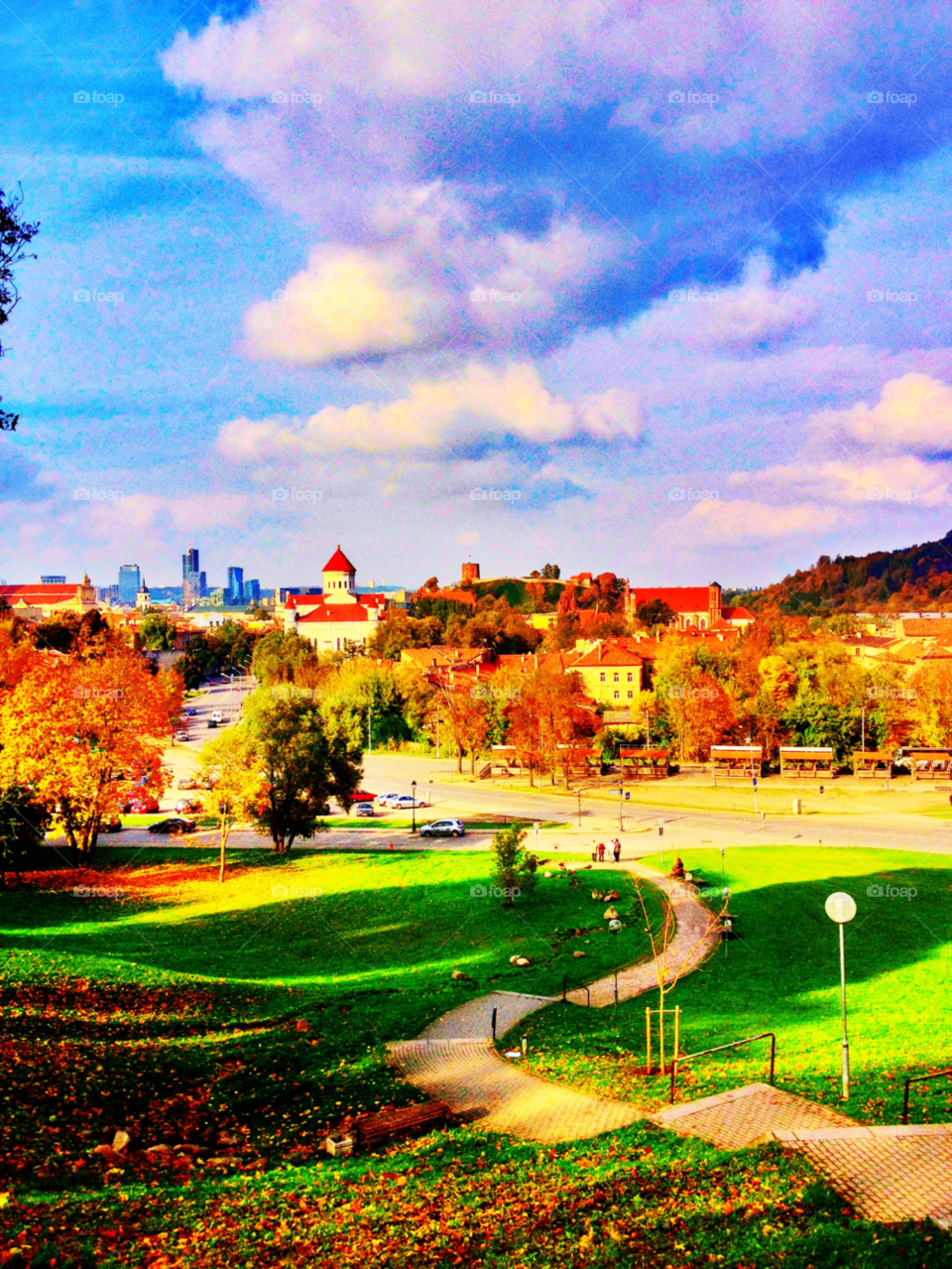 lietuva landscape sky city by penguincody