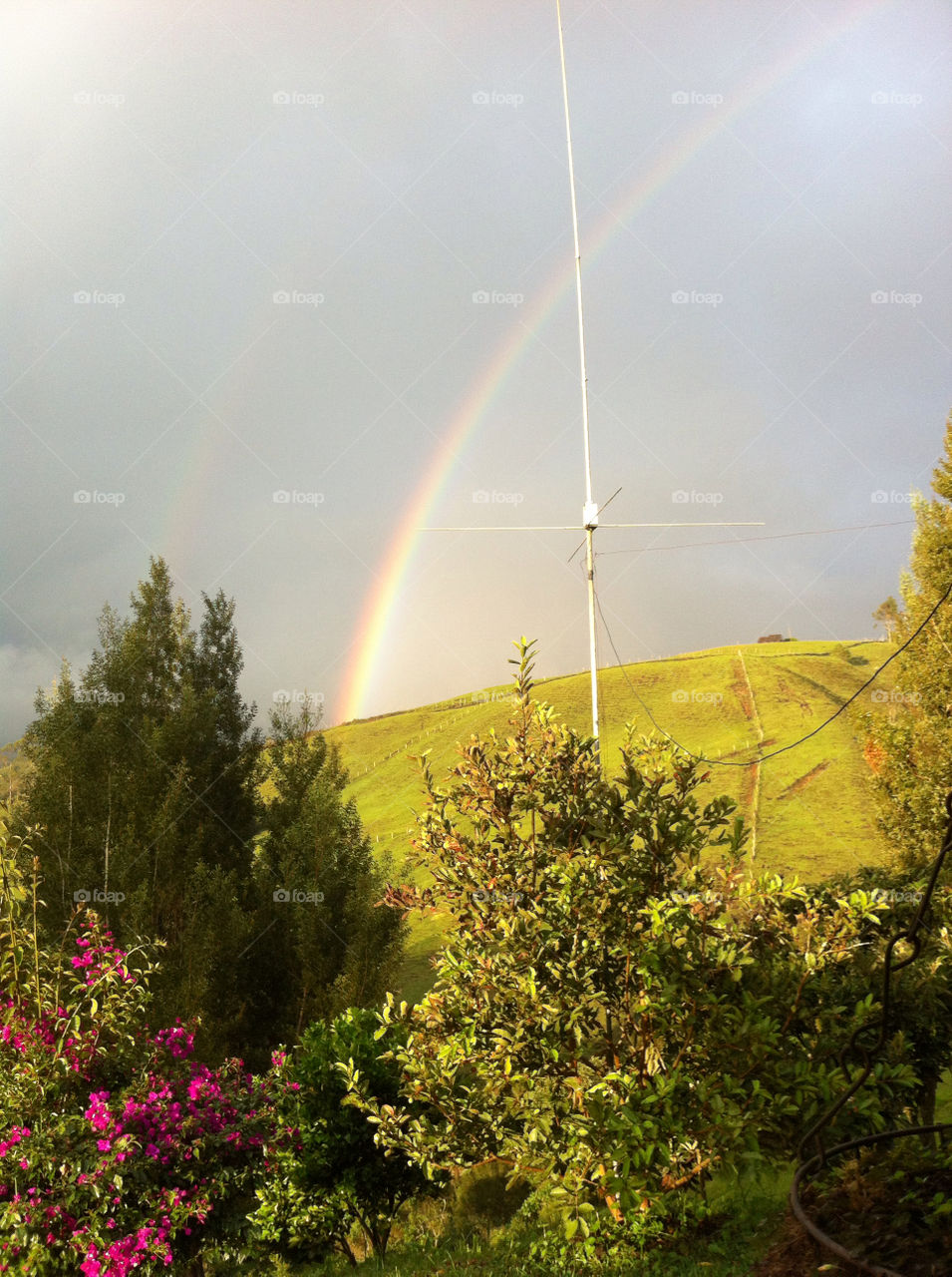 marinilla antioquia colombia sky view green mountain beautifull rainbow by alejin05