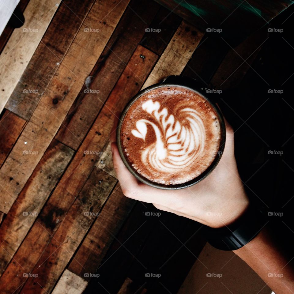 Portrait, Coffee, People, Wood, Dark