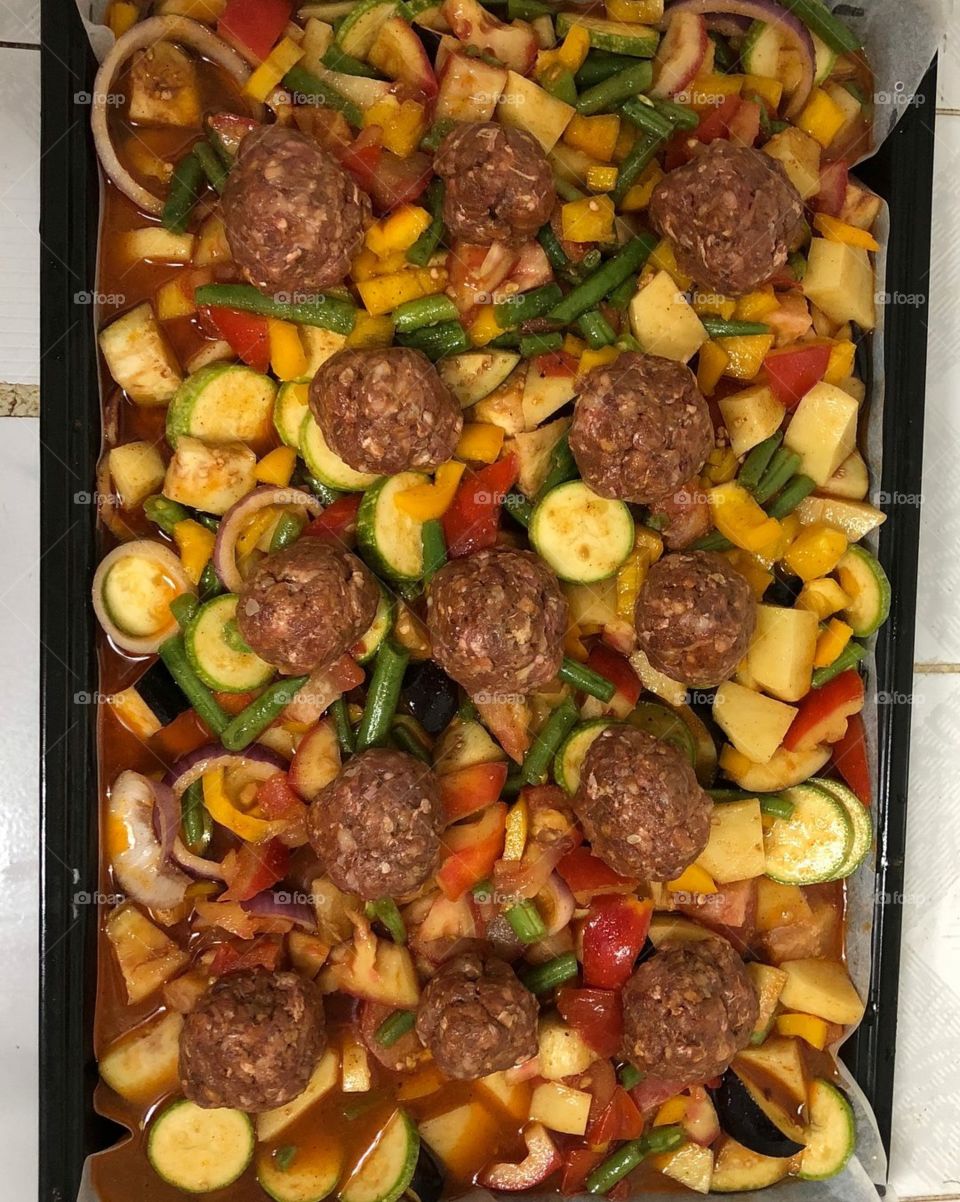 Vegetables with meatballs 😋