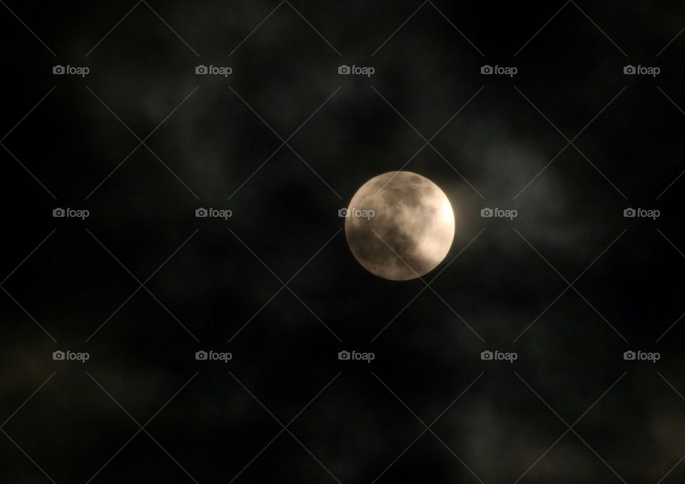 Clouds and Moon