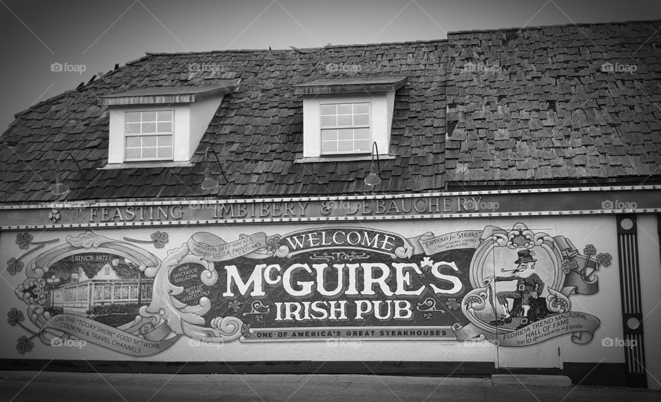 McGuire's Irish Pub grayscale