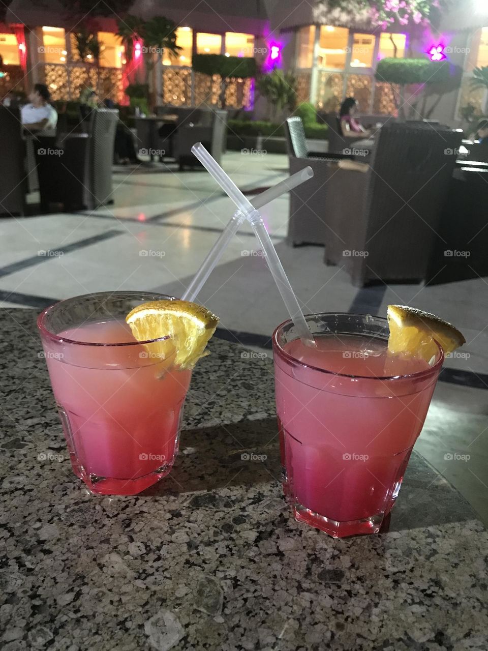 Two Pink cocktails