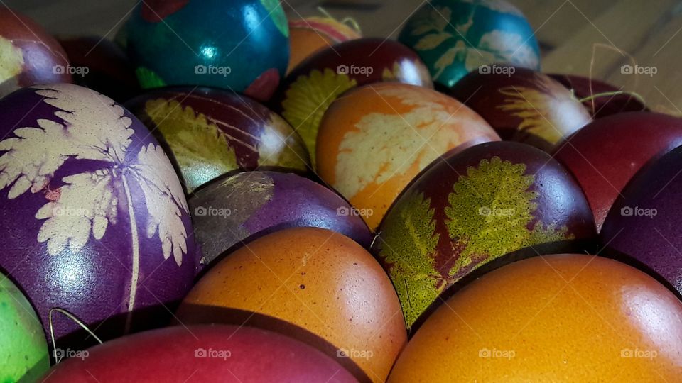 easter eggs closeup