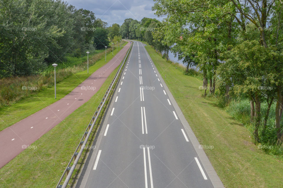 Empty Street In The Netherlands