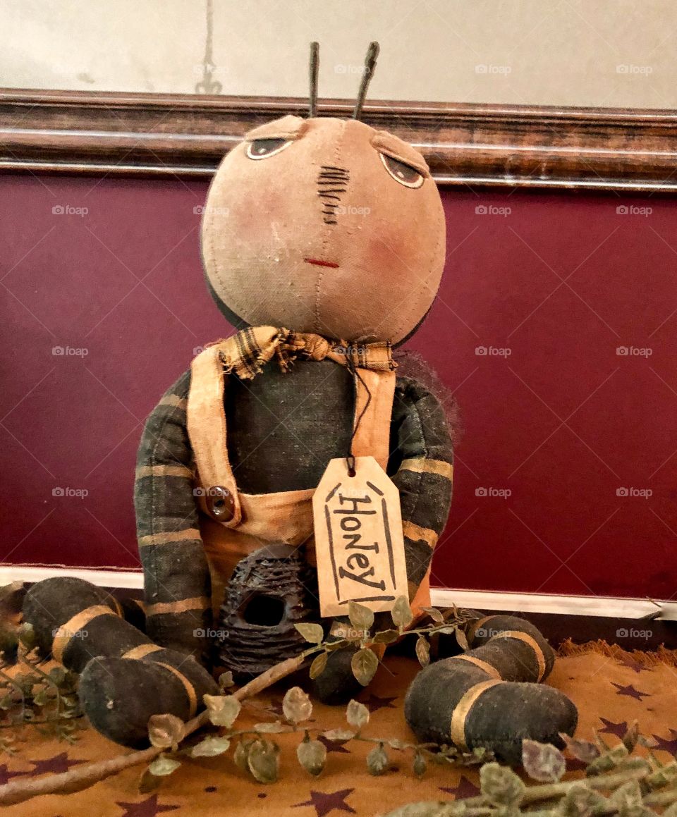 Bumblebee folk art doll primitive craft 