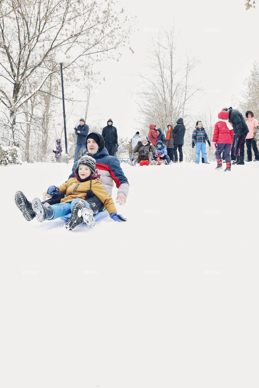 games in the snow father and son