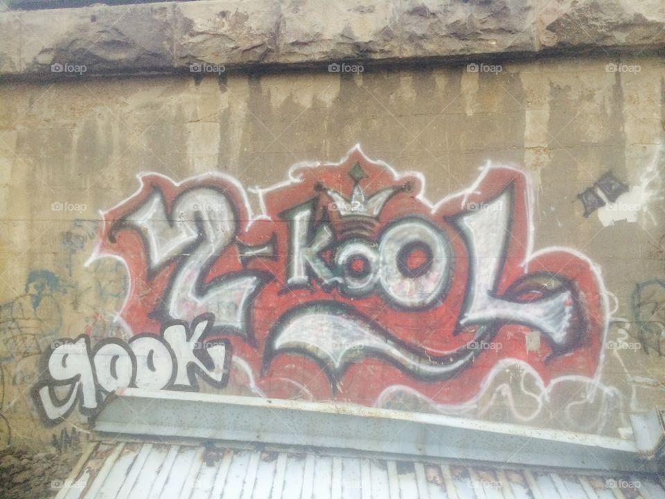 2-kool street art found under bridge by gook 