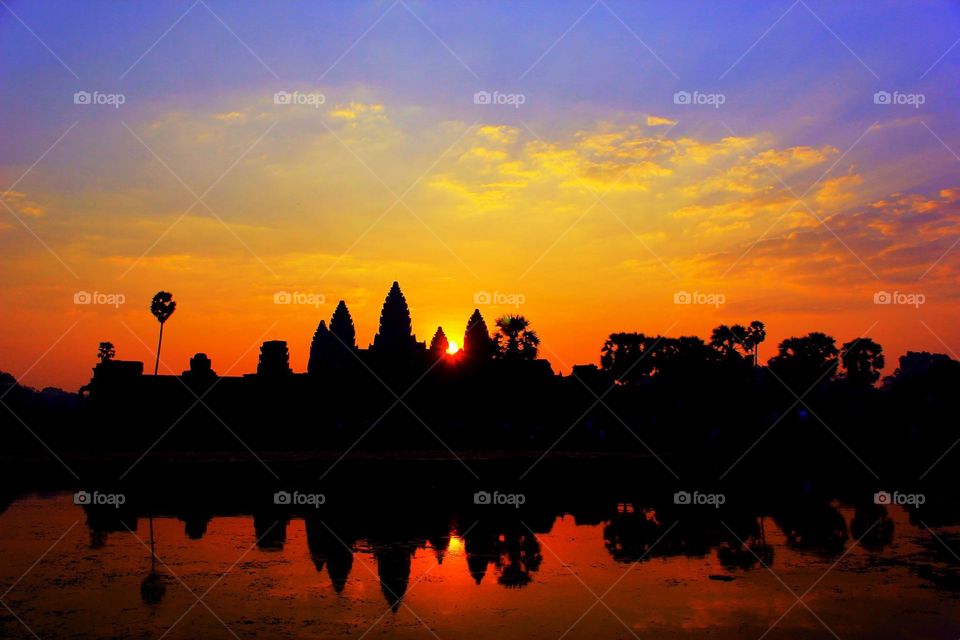 Angkor Wat Temple. Stunning view Angkor Wat Temple Cambodia 