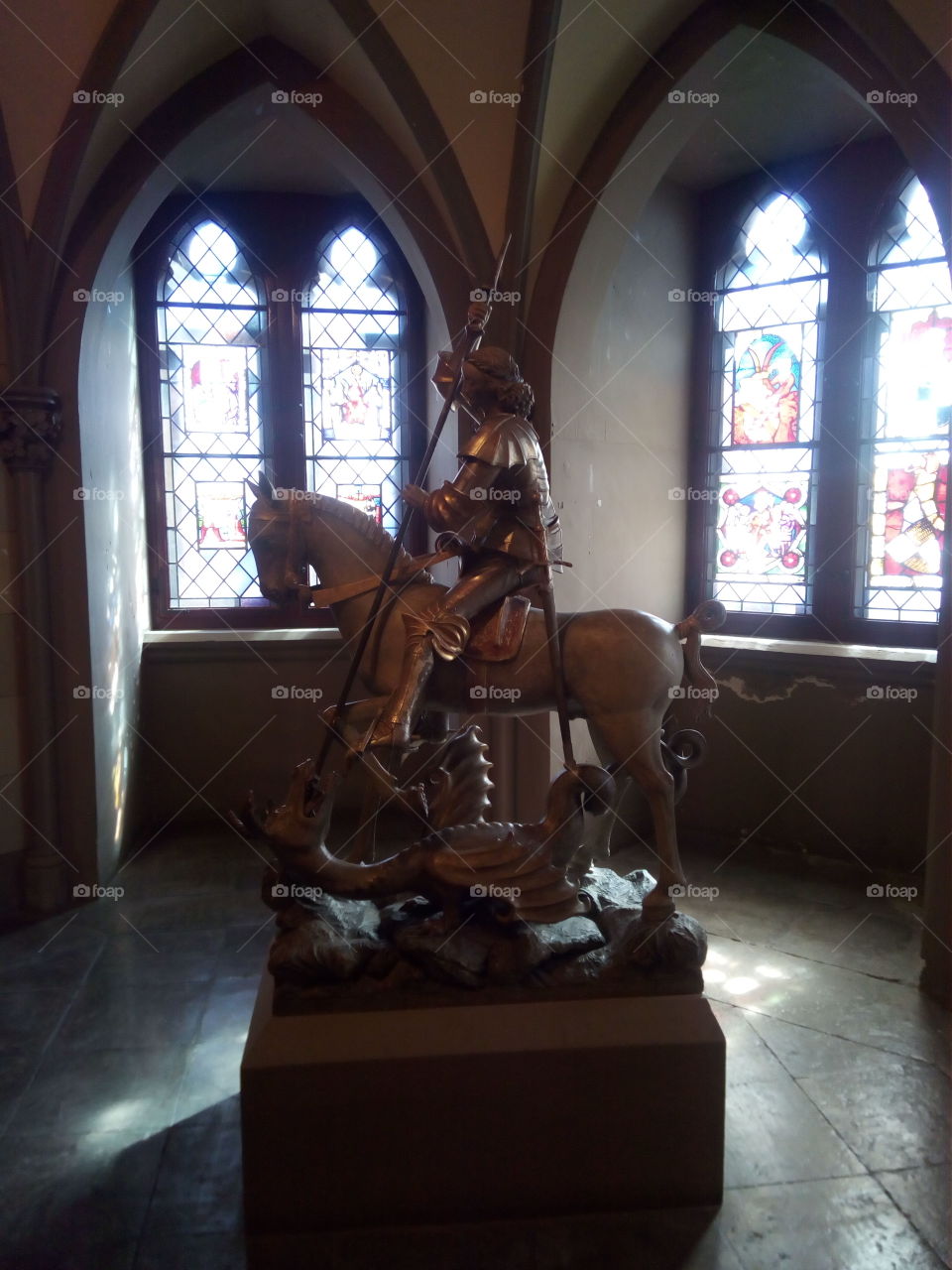 The statue of St. George, who kills the dragon