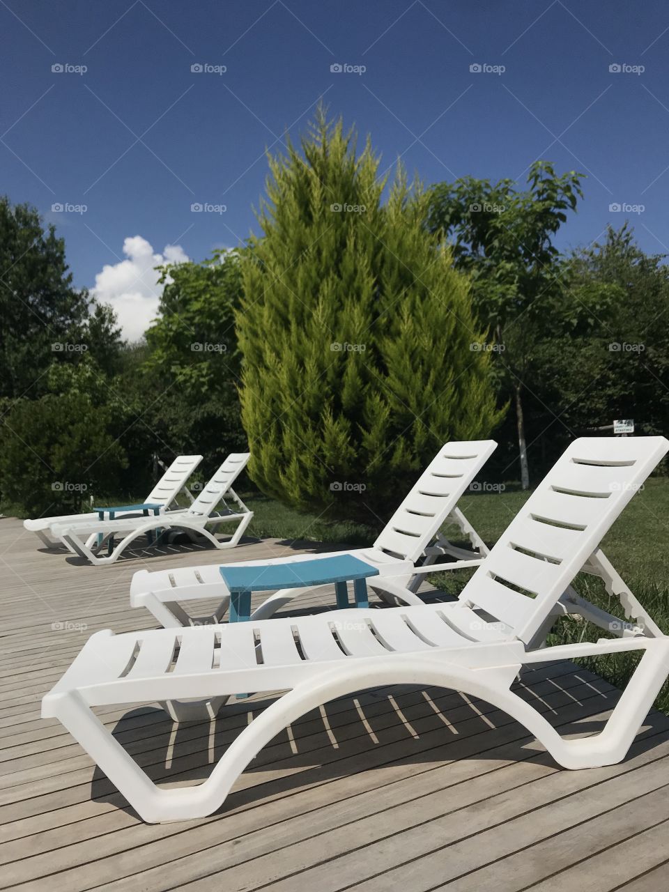 chair for pool in nature