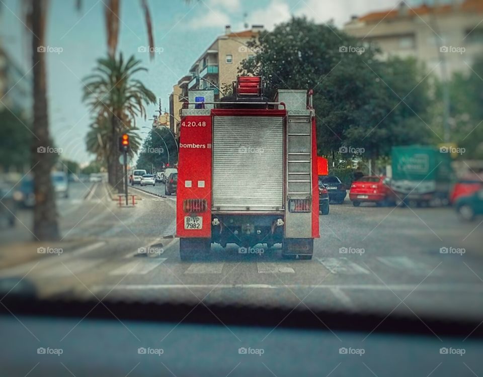 Fireman. Camión de bomberos