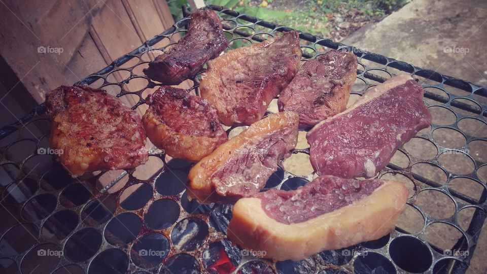 carne churrasco cheese meat