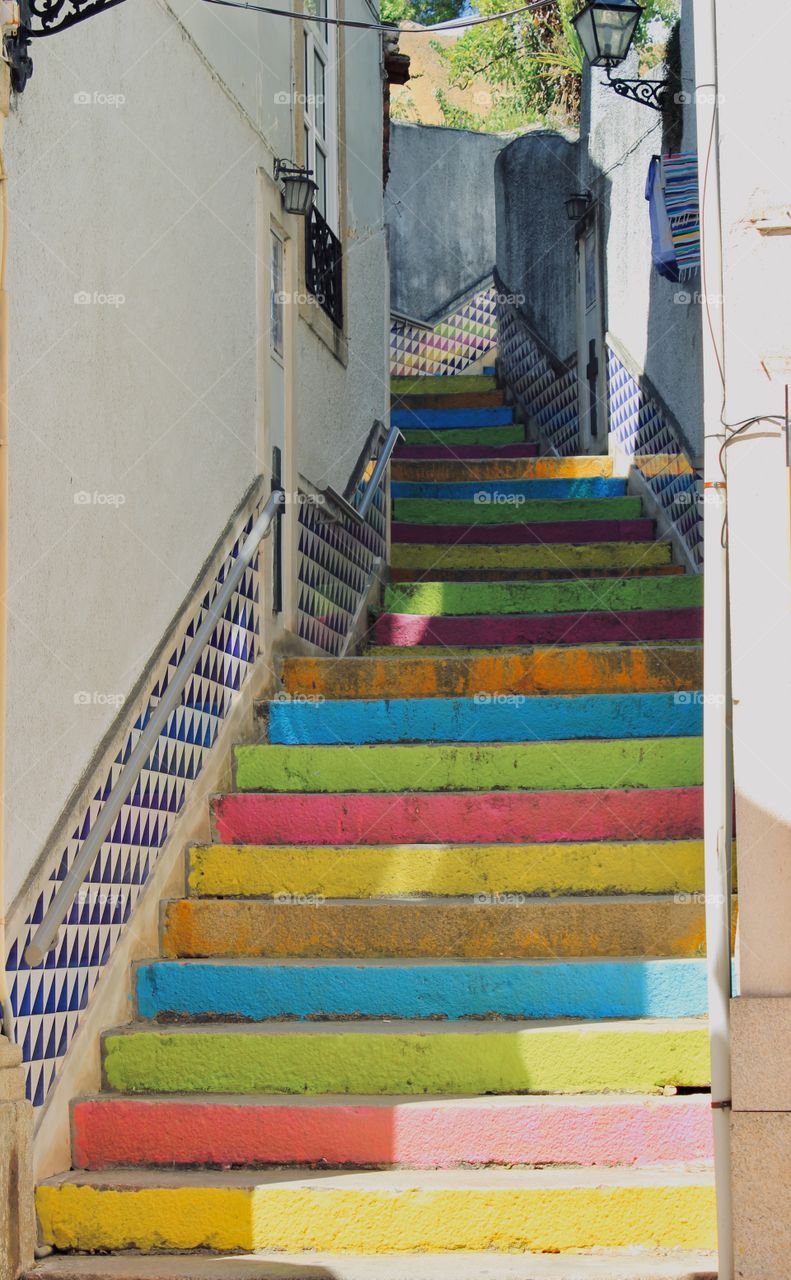 Colorful outdoor steps