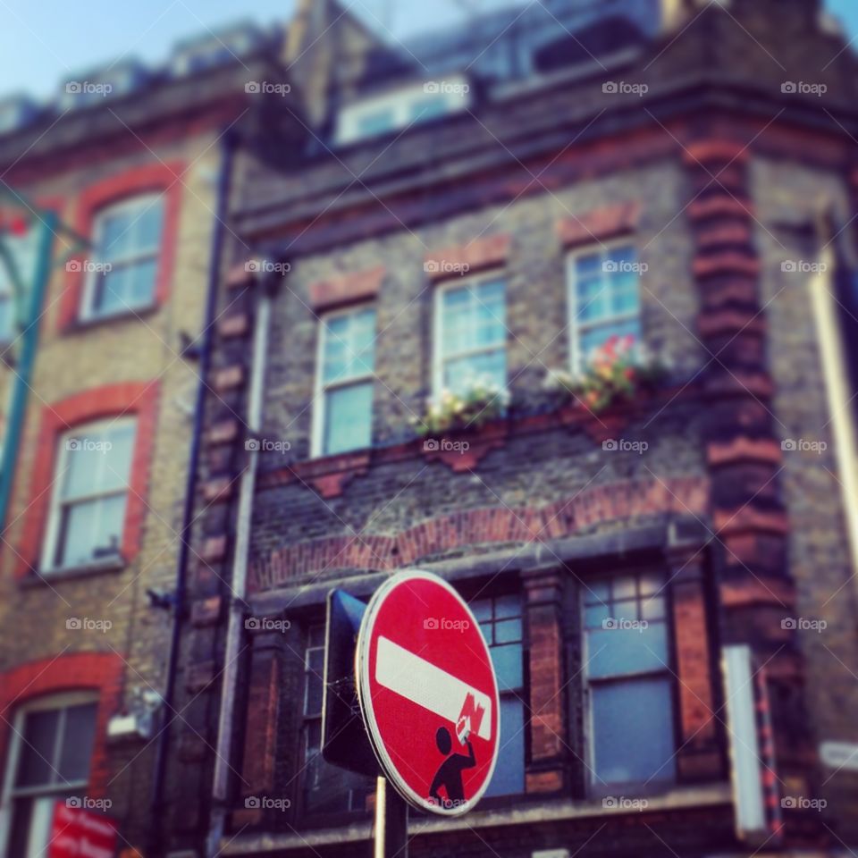 London street art sign